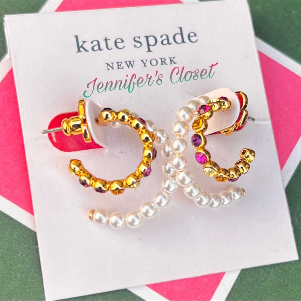 Kate Spade Multicolor Pearl Huggie Earrings / NWT